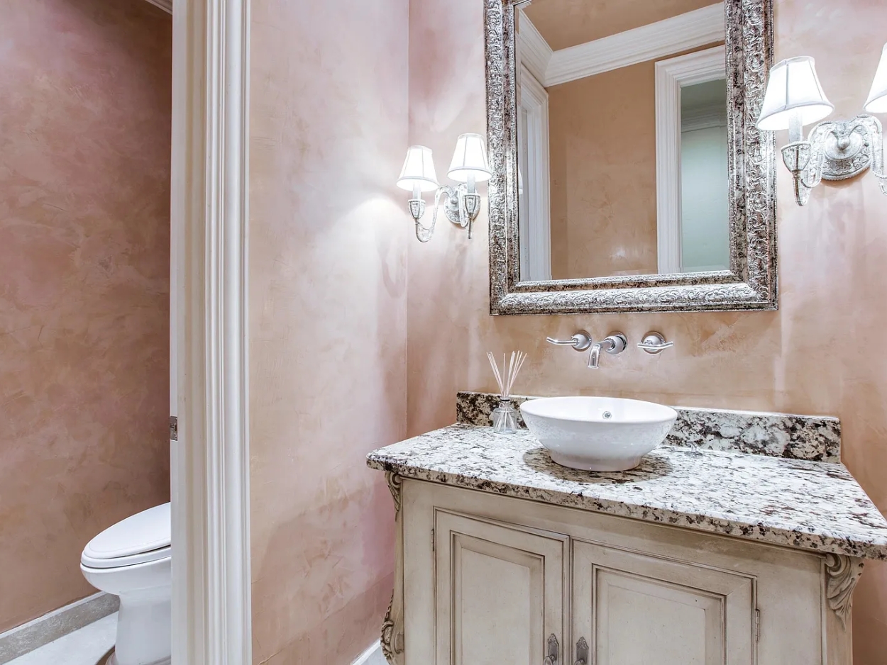 Venetian Plaster Guest Bathroom